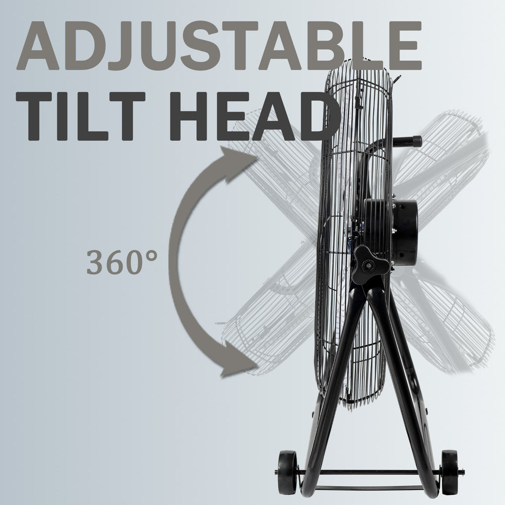 24"Industrial Fan High Velocity,Portable 24"Industrial Fan High Velocity,Portable Floor Fan with 3-Speed up to 8000CFM, Floor Fan Equipped Handle & Wheels, Ideal for Home, Garage, Indoor/Outdoor Use