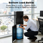 Water Dispenser for 3 and 5 Gallon Bottles – Bottom Load Water Machine with Hot, Cold & Room Temperature Options, Self-Cleaning & Safe Design, Silver