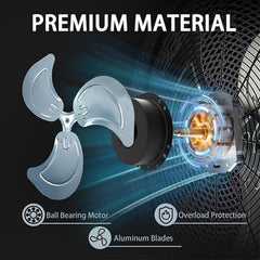 2-Pack 22" Wall Mount Fan High Velocity up to 7000CFM, Oscillating Wall Fans with Remote Control, 3-Speed Adjustable Tilt & Timer for Home, Garage, Workshop, Black