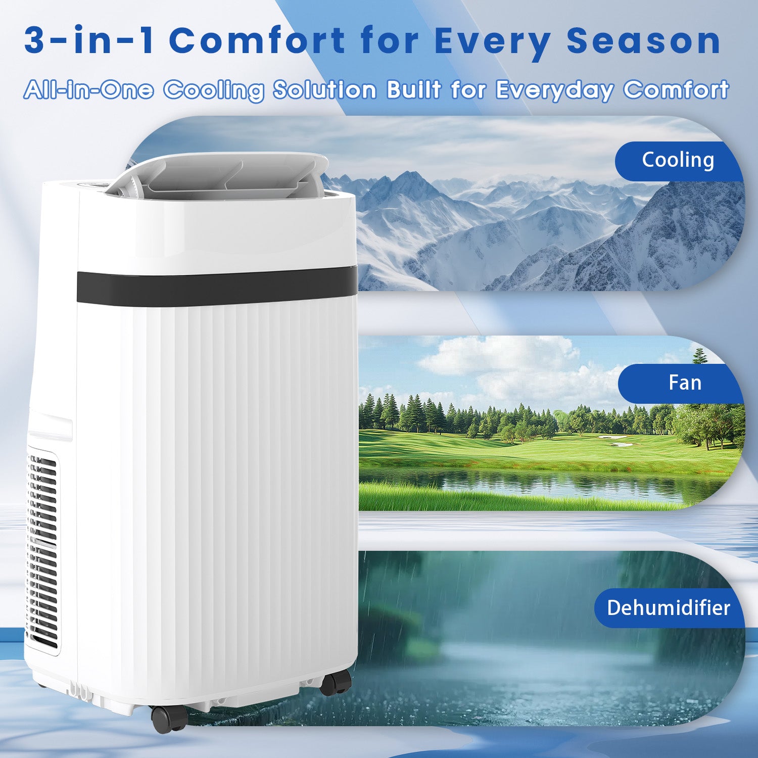 12000 BTU Portable Air Conditioner, Portable AC Unit up to 550 Sq.Ft, 4-in-1 Air Conditioner for Home with Sleep Modes, Remote Control