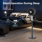 Pedestal Fan with 32 Speeds & 3 Modes, Floor Fan Equipped Led Light,60°Oscillating, Free Standing, 12H Timer, Remote Control