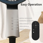 32-Speed Pedestal Fan,60° Oscillating Floor Fan with Remote Control, 12H Timer, LED Light, Powerful Quiet Cooling for Home and Office