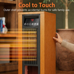 VAJIAZA 25"Electric Fireplace Heater wtih 5100BTU, 1500W Portable Indoor Fireplace with 3D Realistic Flame, AC 120V 60Hz Electric Space Heater, Remote Control, 12H Timer
