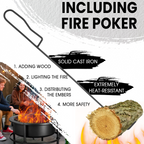 52" Fire Pits for Outside, Foldable Fire Pits with 26" Fire Stove and Table, Cold-Rolled Steel Fire Pit Tables with BBQ Net, Poker, Grill Brush and Protective Cover
