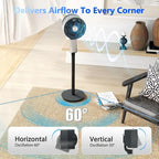 32-Speed Pedestal Fan,60° Oscillating Floor Fan with Remote Control, 12H Timer, LED Light, Powerful Quiet Cooling for Home and Office