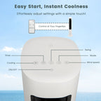 40" Evaporative Air Cooler with Remote, Portable Air Conditioner with 3 Modes, Quiet Swamp Coolers 70° Oscillation Equipped Aroma Box, White