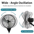 2-Pack 22" Wall Mount Fan High Velocity up to 7000CFM, Oscillating Wall Fans with Remote Control, 3-Speed Adjustable Tilt & Timer for Home, Garage, Workshop, Black