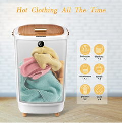 TMWINGS Towel Warmers for Bathroom 25L Towel Warmers Buckets Spa with 15/30/45/60 Timing, Luxury Large Towel Warmer Fits Up to Two Oversized Towels, Bathrobe, Towel, Blanket Yellow