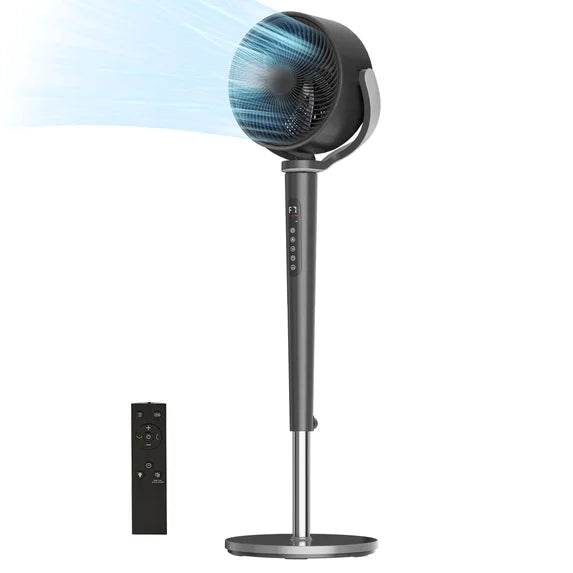 32-Speed Pedestal Fan,60° Oscillating Floor Fan with Remote Control, 12H Timer, LED Light, Powerful Quiet Cooling for Home and Office