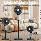 Pedestal Fan with 32 Speeds & 3 Modes, Floor Fan Equipped Led Light,60°Oscillating, Free Standing, 12H Timer, Remote Control