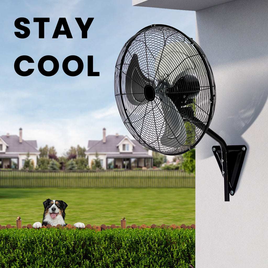 2 Pack 22" Wall Mount Fan, 3 Speeds Wall Oscillating Fan with 7000 CFM, Cooling Fan, High Velocity Fans, Black