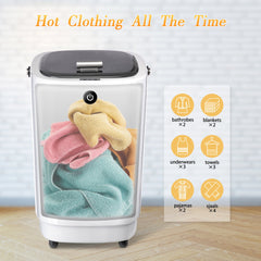 TMWINGS Towel Warmers for Bathroom 25L Towel Warmers Buckets Spa with 15/30/45/60 Timing, Luxury Large Towel Warmer Fits Up to Two Oversized Towels, Bathrobe, Towel, Blanket Grey