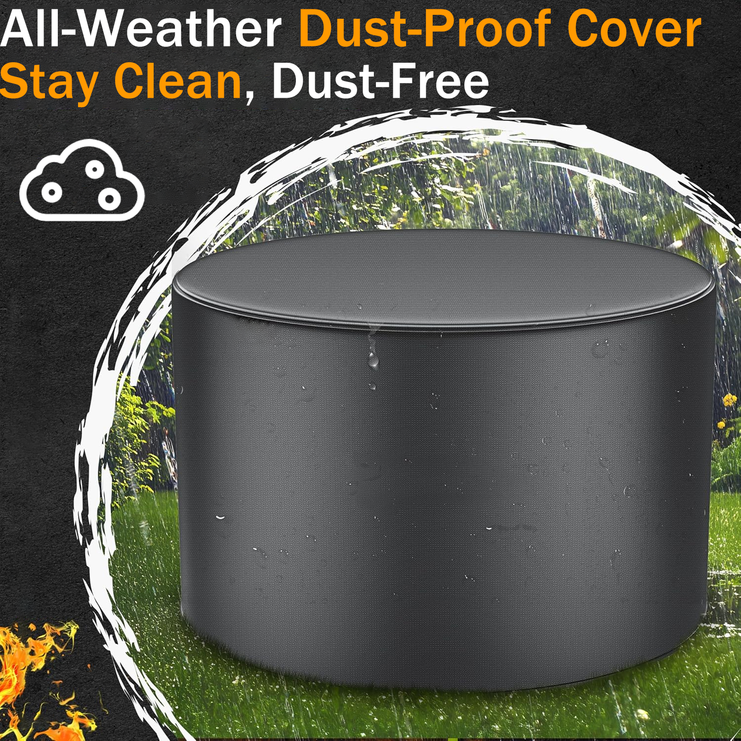 52" Fire Pits for Outside, Foldable Fire Pits with 26" Fire Stove and Table, Cold-Rolled Steel Fire Pit Tables with BBQ Net, Poker, Grill Brush and Protective Cover