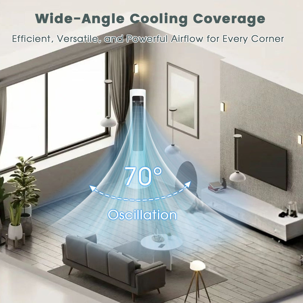 40" Evaporative Air Cooler with Remote, Portable Air Conditioner with 3 Modes, Quiet Swamp Coolers 70° Oscillation Equipped Aroma Box, White