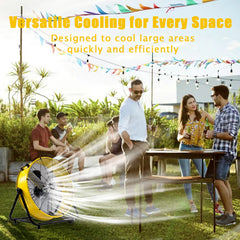 Industrial Fans 24" up to 8800 CFM, High Velocity Fan with 3 Speeds, Heavy Duty Blower Fan Equipped 360° Tilt Air Circulator Recommended Use in Warehouse, Garage, Yard, Yellow