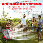 Industrial Fans 24" up to 8800 CFM, High Velocity Fan with 3 Speeds, Heavy Duty Blower Fan Equipped 360° Tilt Air Circulator Recommended Use in Warehouse, Garage, Yard, Red