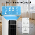 Evaporative Air Cooler Tower Fan with Remote Control, Swamp Cooler Equipped 4 Modes & 3 Speeds,12H Timer,70° Oscillating Portable Air Conditioner for Bedroom