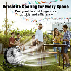 Industrial Fans 24" up to 8800 CFM, High Velocity Fan with 3 Speeds, Heavy Duty Blower Fan Equipped 360° Tilt Air Circulator Recommended Use in Warehouse, Garage, Yard, Black
