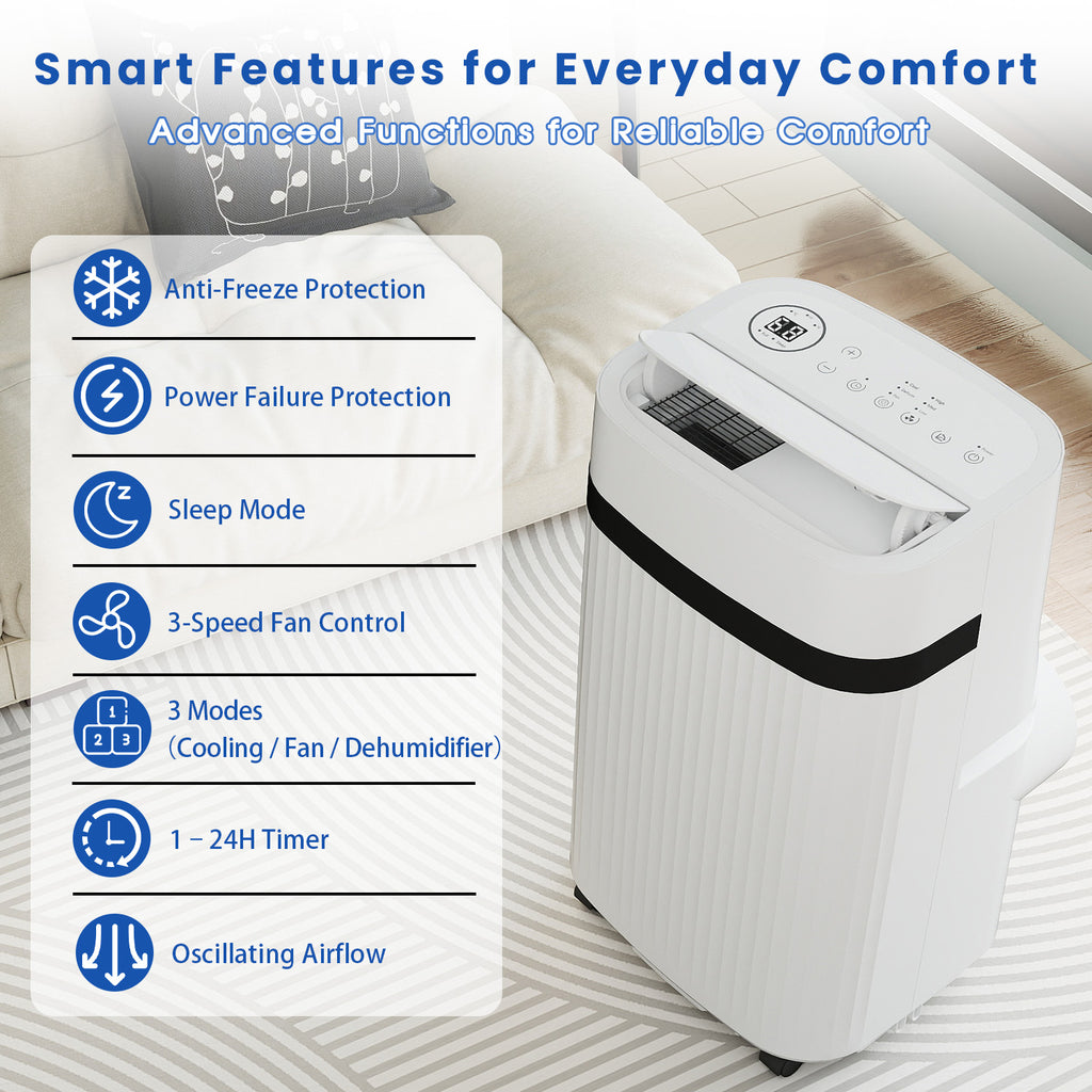 12000 BTU Portable Air Conditioner, Portable AC Unit up to 550 Sq.Ft, 4-in-1 Air Conditioner for Home with Sleep Modes, Remote Control