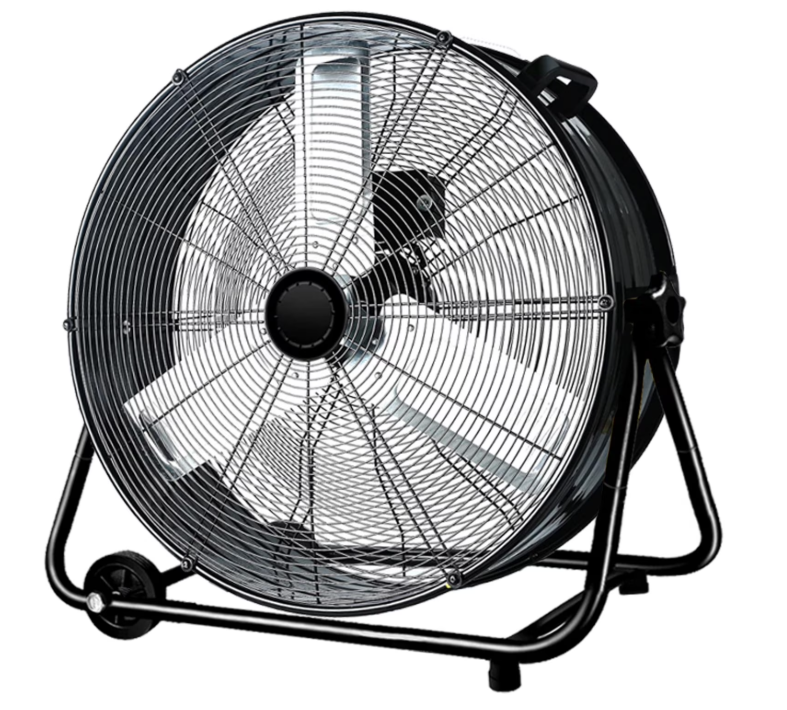 Industrial Fan 24 Inch Heavy Duty Drum 3 Speed 8100 CFM Air Circulation High Velocity Fan For Warehouse, Workshop, Factory, Commercial, Residential and Greenhouse Black
