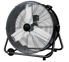 Industrial Fan 24 Inch Heavy Duty Drum 3 Speed 8100 CFM Air Circulation High Velocity Fan For Warehouse, Workshop, Factory, Commercial, Residential and Greenhouse Black