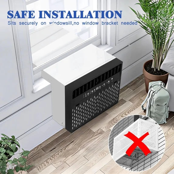Window Air Conditioner 10000 BTU ,U-Shaped Saddle Portable AC Adjustable Windows Kit Washable Filter,Includes Remote Programmable Timer