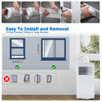 Portable Air Conditioner 10000BTU(115V) with Cooling,Dehumidifier,Sleep & Fan Mode 4-In-1 Remote Control Window Kit Included For Rooms Up To 450 Sq Ft